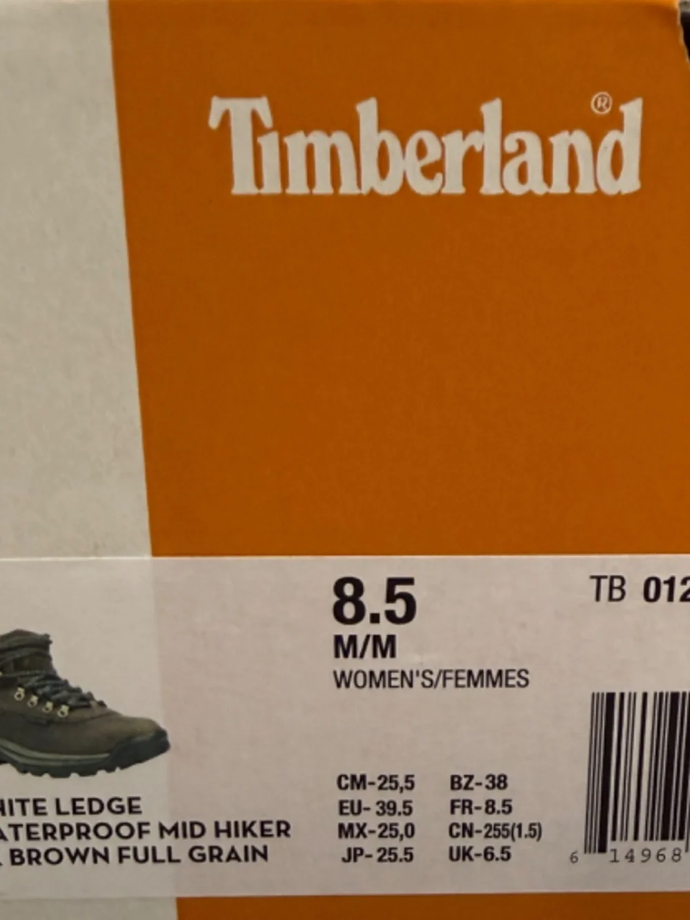 Timberland White Ledge Waterproof Hiking Boots Outdoor Brown Leather Women 8.5